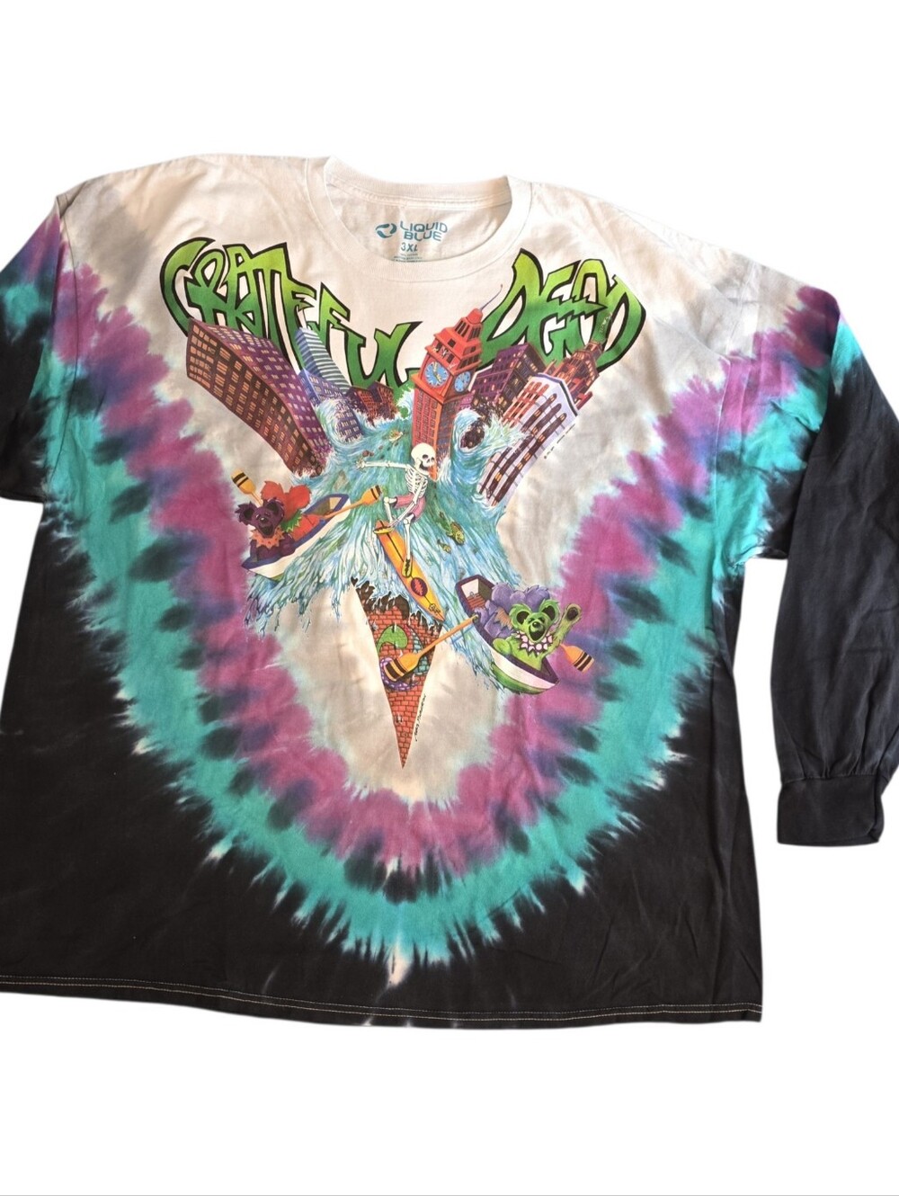Liquid Blue Grateful Dead Wake of the Flood Tie Dye Long Sleeve Men's 3XL. NWOT